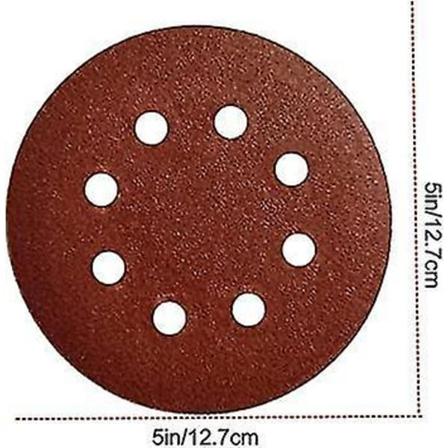 100 kpl 5 tuuman hiomakiekkoja 8 reiällä kiertorahalle