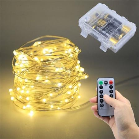 20M 200LED lämminvalkoinen kupariparistokäyttöinen merkkivalo 8 tilassa, IP65