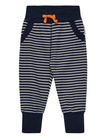 Geggamoja Long Pants Navy Beige Stripe - Navy - 110/116