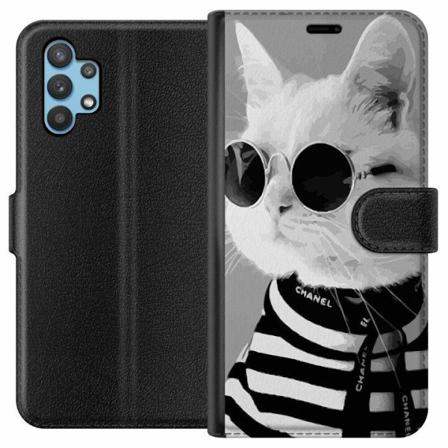 Samsung Galaxy A32 5g Plånboksfodral Fancy Cat