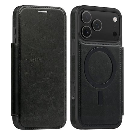 SKALO iPhone 17 Pro Slim Flip Cover - Sort