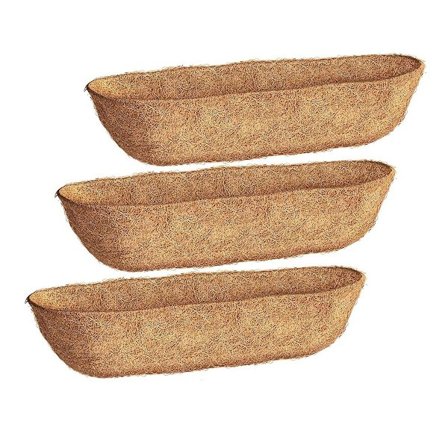 36 Tommer 3 Pak Trough Foringer, Kokos Coir Fiber til Vægbasket Planter, Vinduekasse Foringer, Haveplante Kurve
