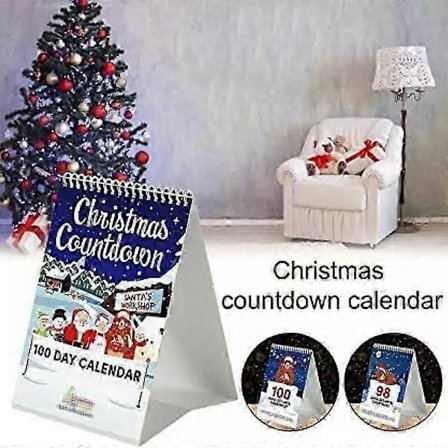 2024 Ny 100 Dagars Jullov Adventskalender, Skrivbords Adventskalender i Papper