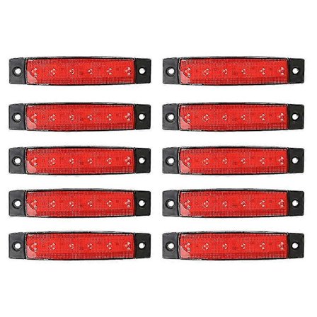 10x 12V LED Röda Sidomarkörljus Indikatorlampa Strip Lastbil Trailer Lorry [DB]