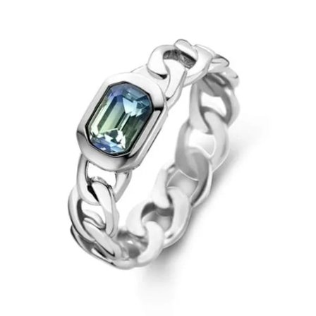 Silverfärgad ring med sten från Victoria[CO]