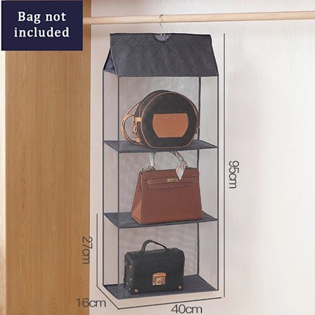 Hængende opbevaringspose til håndtasker, støvpose, 3 lag