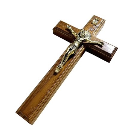 Massivt trä kors Jesus katolskt kors Väggmonterade kors Bön Religiös gåva Kyrka ornament Vägghängande kors