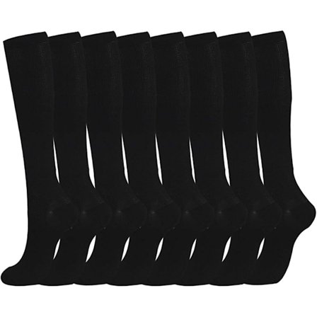7 par kompressionsstrumpor för män och kvinnor, 20-25 L/XL Svart