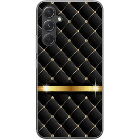 Kompatibel Mobilcover til Samsung Galaxy S24 Syede mønster med gulddetaljer
