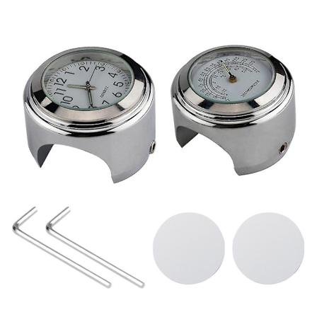 Universaali moottoripyörän ohjaustangon kello polkupyörän lämpömittari vedenpitävä vaihto moottoripyörille polkupyörille 22mm-25.4mm7/8"""- 1"""" 