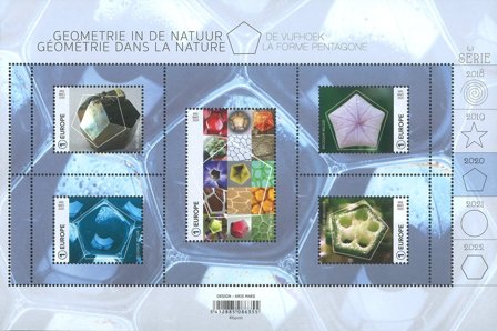 Belgien - Naturens geometri - Postfrisk ark femkant