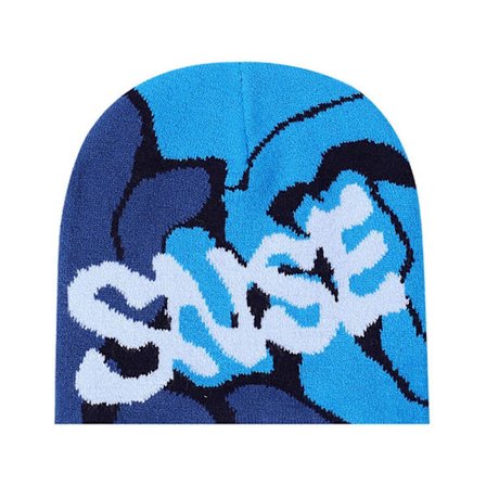 Varm Vinterhue Streetwear Brev Strikket Hue Sceneoptrædener Vinterhue til Mænd og Kvinder kaffe