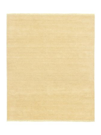 Tappeto Di Lana Handloom Fringes Giallo Polvere