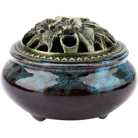 Keramisk røgelsesbrænder Vandfald Røg Røgelseholder Lugt Aroma Fjernelse C