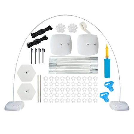 XJ-Ballongbåge Kit - Justerbart 3 Meter Högt Ballongställ Set, Vit
