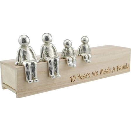 /EA/Tinn voks 10-års bryllupsdag dekorasjon med engelsk inskripsjon