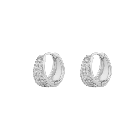 SNÖ of Sweden Brooklyn Oval Ring Ear Örhängen Dam Silver ONESIZE
