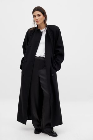 Claire Rose x NA-KD Raka byxor i satin - Raka byxor - Svart - EU 38