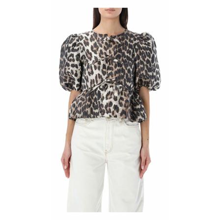 Ganni, Blouses Grijs, Dames, Maat:L