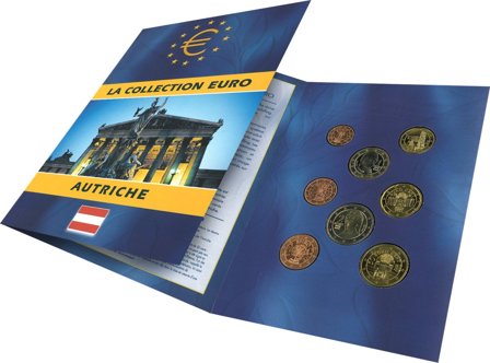 Østrig - Euro møntsæt i folder - Fransk