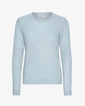 Women Light Merino Wool Crew - Polar Blue - Female - XL