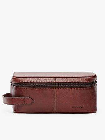 John Henric Men's Chestnut Toiletry Bag Velia Size Onesize
