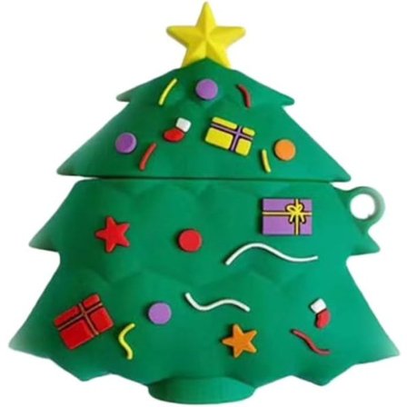 1 stk øreproppbeskyttelse silikonetui beskyttelse juletema juletreformet beskyttelsesskall kompatibelt for AirPods