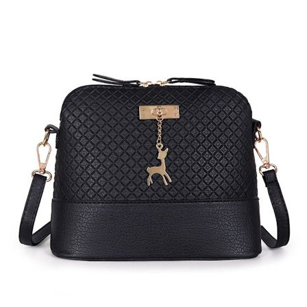 Kvinder Coin Bag Læder Skuldertaske SORT