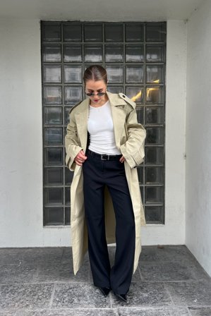 Shpresa x NA-KD Flared High Waist Suit Pants - Trompet bukser - Sort - EU 44