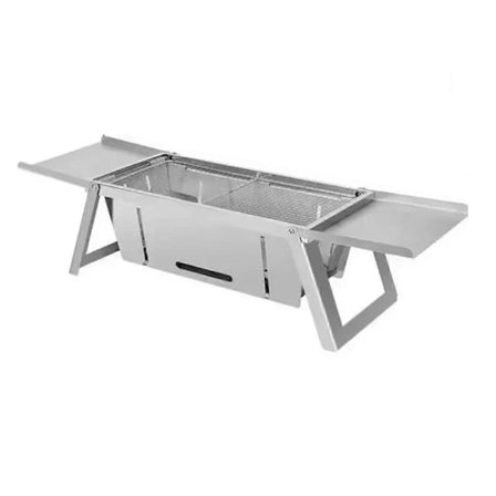 Bærbar sammenleggbar grill i rustfritt stål - Røykfri kullgrill for hjemme- og utendørsbruk