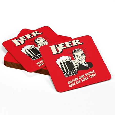 4-Pak - Glassbrikker Retro - Underlag til Glass