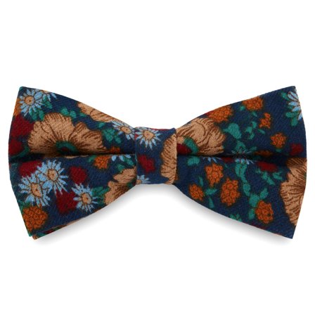 Retro Blue Floral Pre-Tied Bow Tie for Men - Pre-tied bow ties