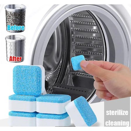 12 st tvättmaskinsrengöringstabletter, ta bort mögelbrusande tabletter, smutsdeodorantrengöringstabletter, badrumstillbehör badrumstillbehör