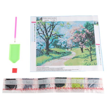 DIY Håndlavet Rhinestone Broderi Maleri Korssting Kit Håndværk Væg Dekoration (8136 Sommer)