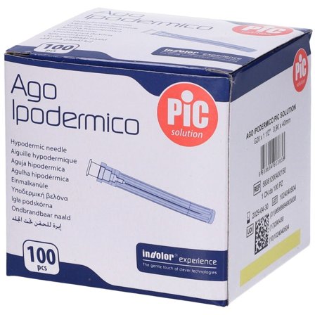 Ago Ipodermico Pic Gauge 20 1 1/2 100 Pezzi