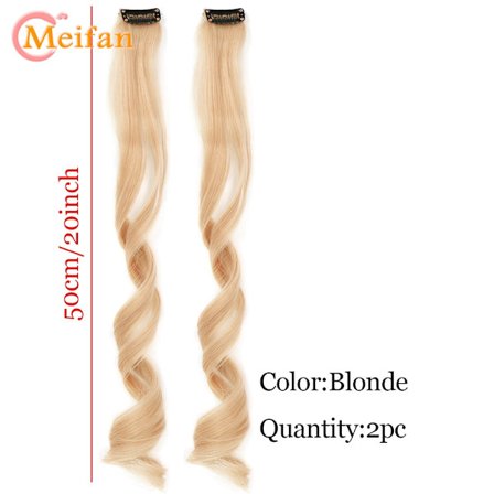 2 stk/sæt 50cm farvet hårbundt krøllet hårforlængelse Syntetisk Water Wave Pink/Grøn/Rød Halloween Julehårstykke