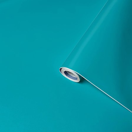 45cm*10m selvklæbende folie - Ensfarvet Gran Blå Mat - Dekoration