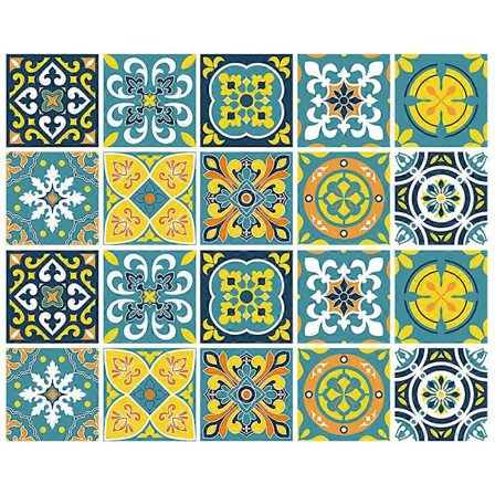 20 kpl itseliimautuvat laattatarrat seinälle, DIY-laattatarrat kodin sisustukseen keittiöön, olohuoneeseen ja makuuhuoneeseen (FMY) 10x10cm