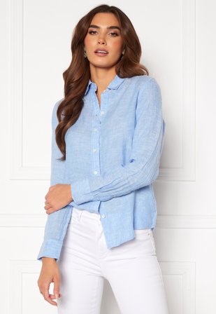 GANT The Linen Chambray Shirt 445 Pacific Blue Klær
