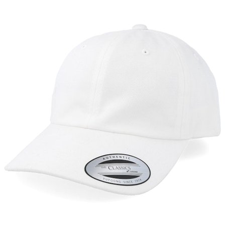 Yupoong - Blanc unconstructed Casquette - White Dad Cap @ Hatstore