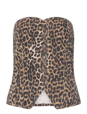 Mango | Leopard-Print Corset Top | L