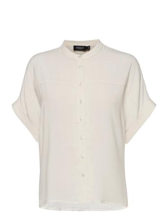 Slhelia Shirt Ss Kortærmet Skjorte Creme Soaked In Luxury