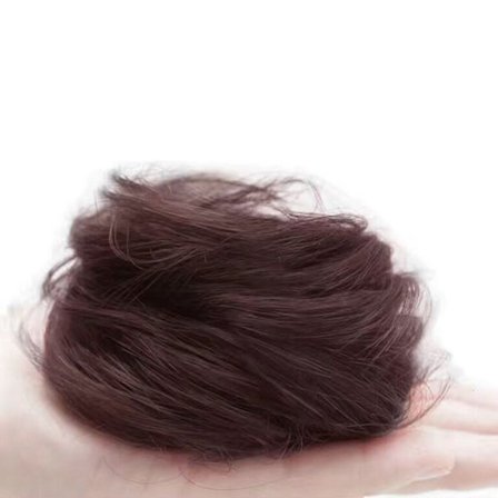 Parykk hårbolle menneskehår silke 3 3