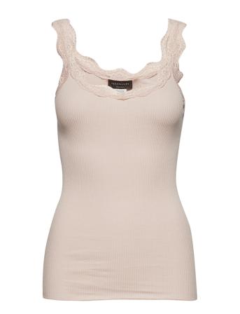 Organic Top W/ Lace Pink Rosemunde