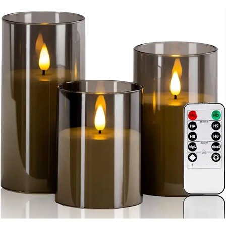 LED Lyssett, med fjernkontroll, hjemmedekorasjon, LED-lys, elektriske lys, realistisk flamme, stemningslys, beredskapssett