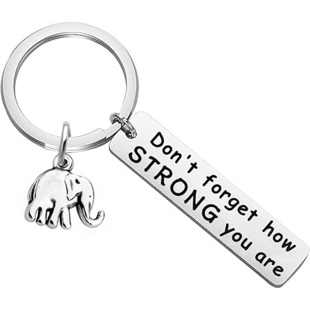 Elefant Nøkkelring Ikke Glem Hvor Sterk Du Er Inspirerende Gave Elefantelskere Charms for Smykker