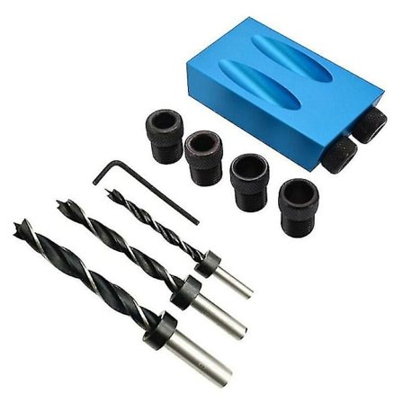 15 graders vinkelborsett for tre med jig guide bor og 6/8/10mm hull