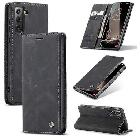 Samsung Galaxy S21 FE CaseMe 013 Læder Flip Cover med Kort Slot & Holder