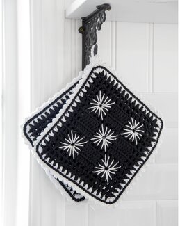 Beskrivning Grytlapp med blommor - Svarta Fåret