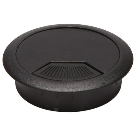 2 stk. 50 mm Diameter Skrivebords Kabelgennemføringer Hul Dæksel Sort